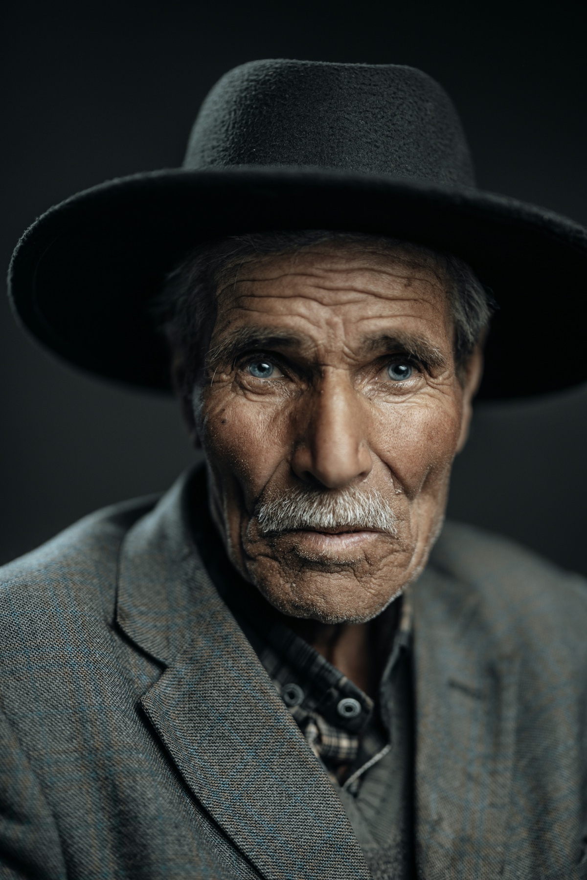 Retrato de homem com chapéu: simulação de ruido de sensor